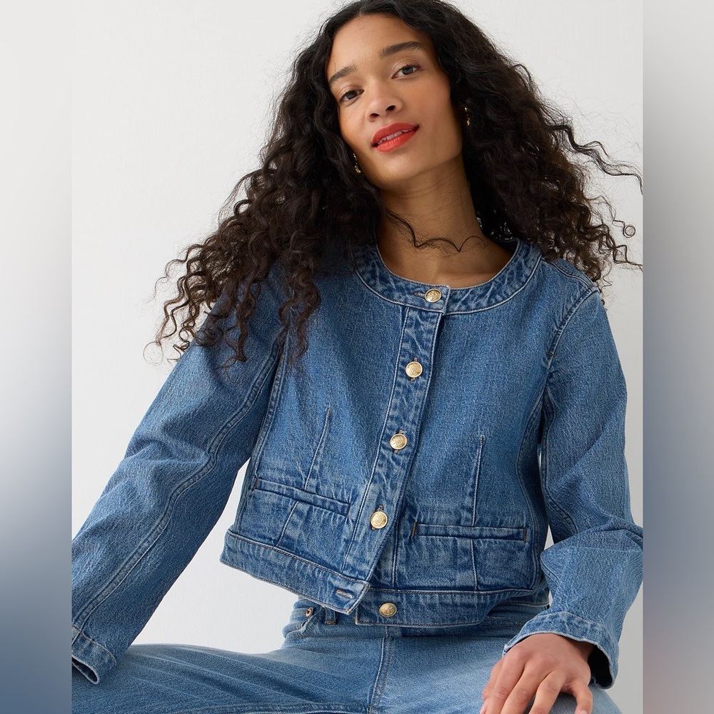J. Crew Louisa lady jacket in denim size 4 - Picture 4 of 13